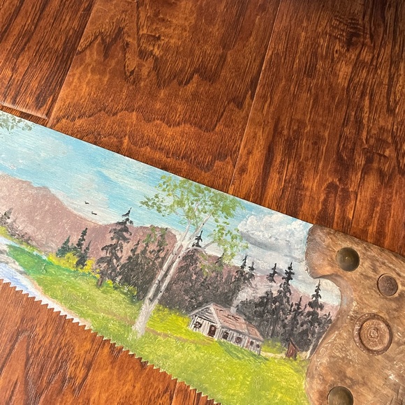 Painting on vintage Saw - Picture 8 of 14